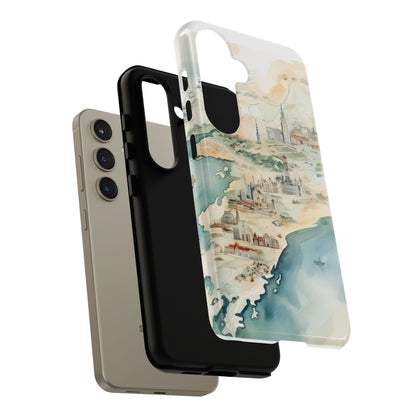 Hard Phone Case — Watercolor Fantasy Map Castle Design