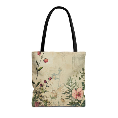 Vintage Floral Tote Bag — Botanical Garden Print AOP