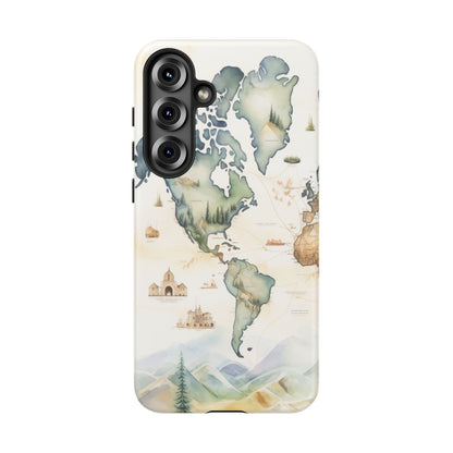 Hard Phone Case — Watercolor Fantasy Map Castle Design