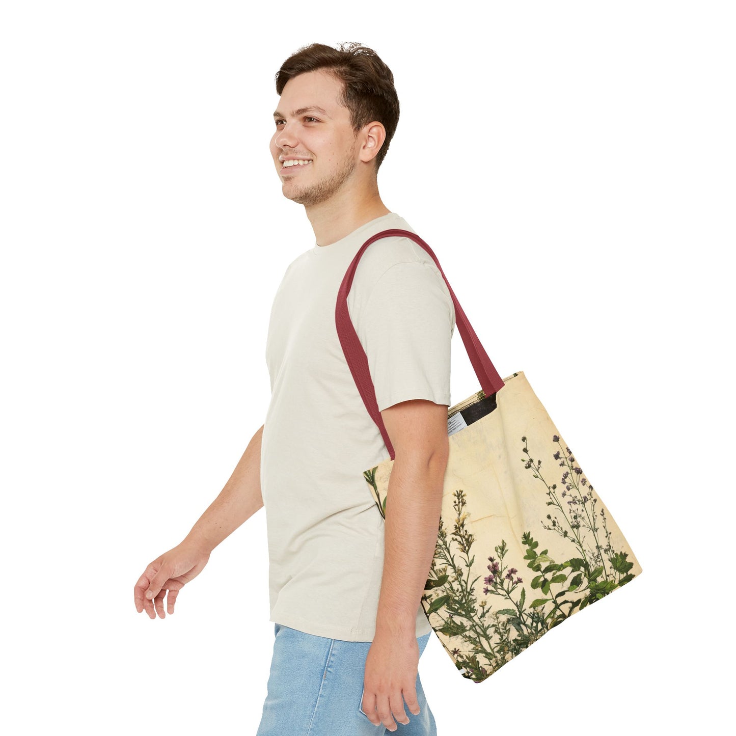Vintage Floral Tote Bag — Botanical Garden Print AOP