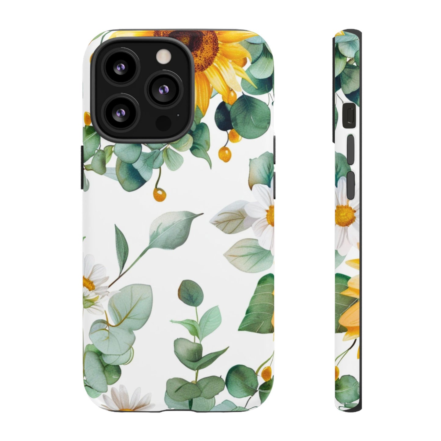 Sunflower & Eucalyptus Tough Phone Case — Protective Floral iPhone Case