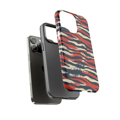 Patriotic Red White Blue Zebra Phone Case,Africa Pattern