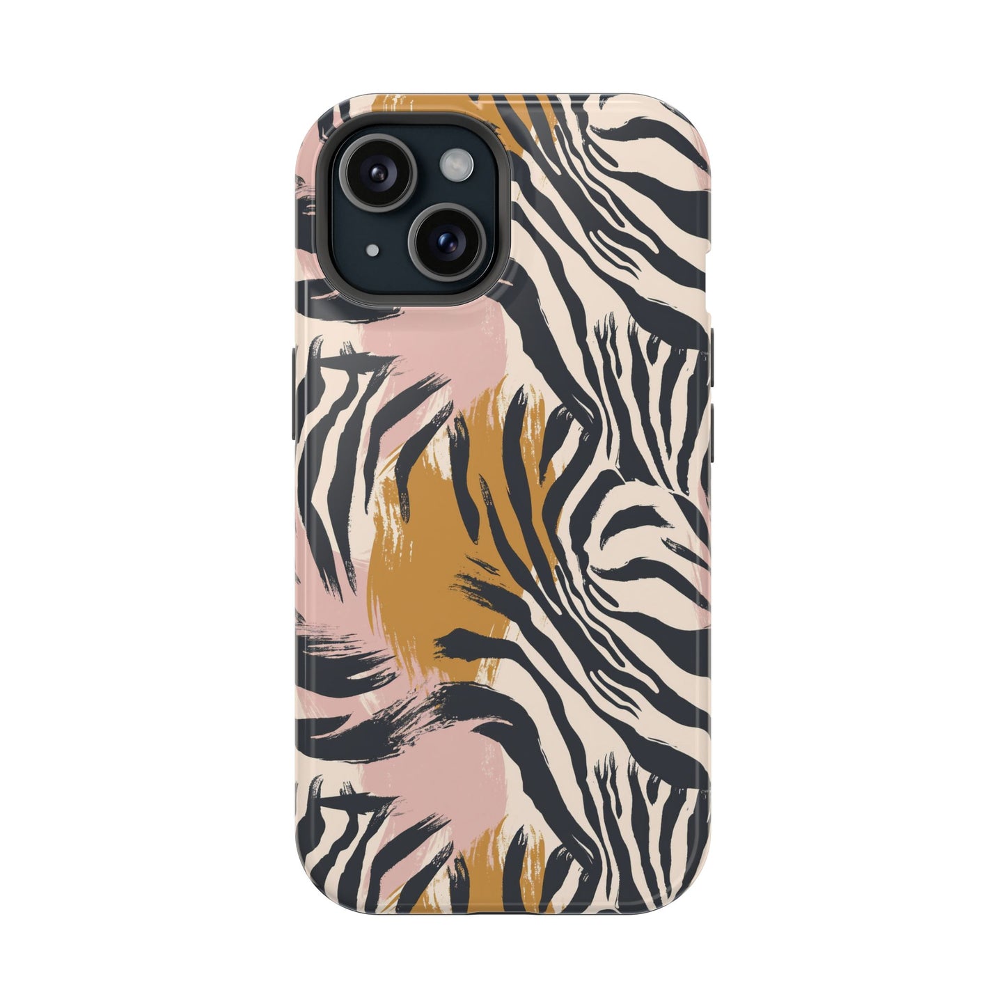Zebra Brushstroke Magnetic Impact Phone Case,Africa Pattern