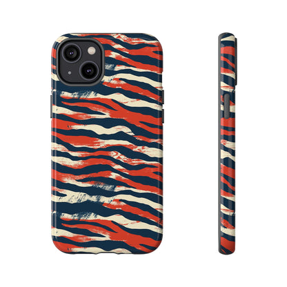Patriotic Red White Blue Zebra Phone Case,Africa Pattern