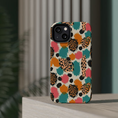 Leopard Splash Magnetic Impact Phone Case — Colorful Abstract Animal Print