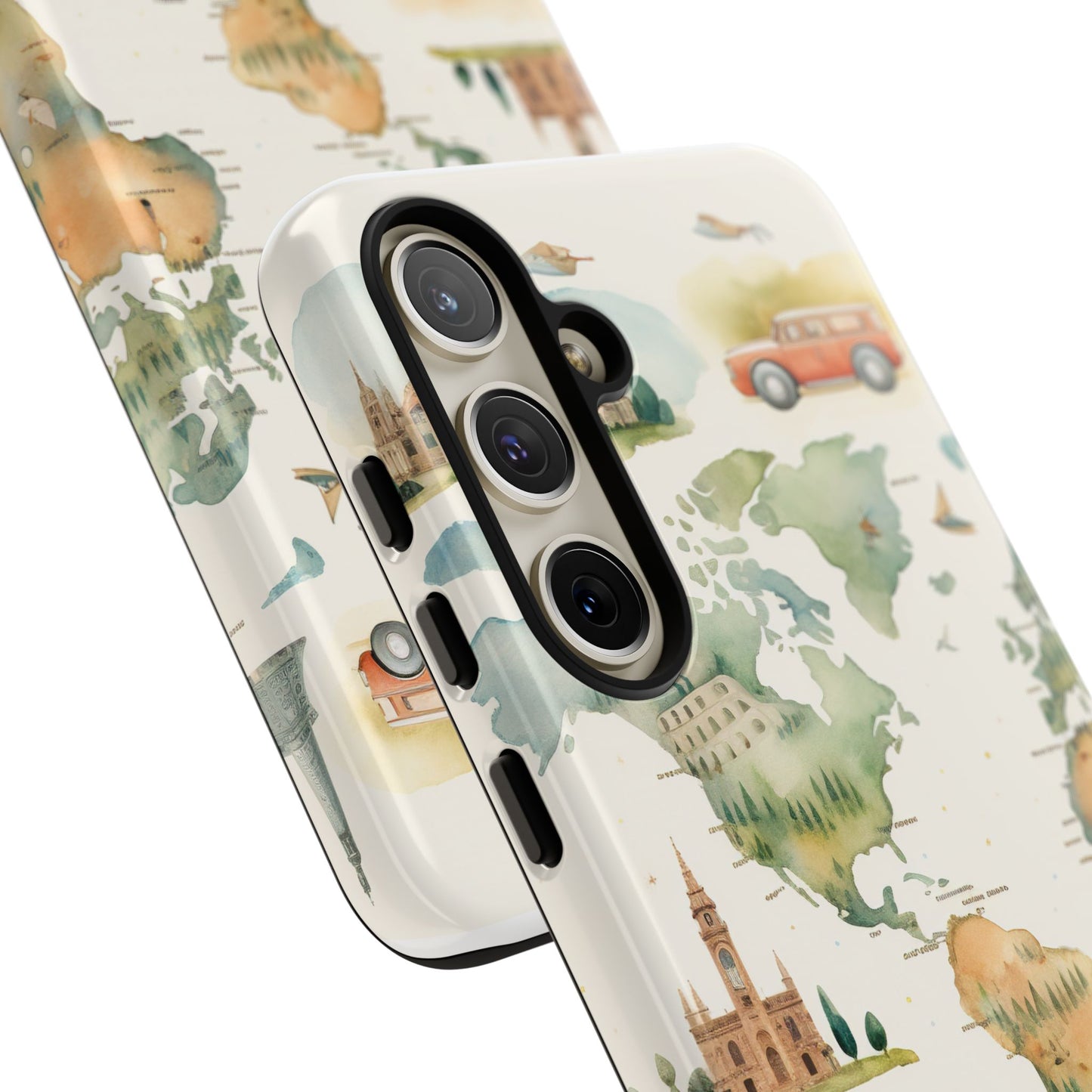 Hard Phone Case — Watercolor Fantasy Map Castle Design