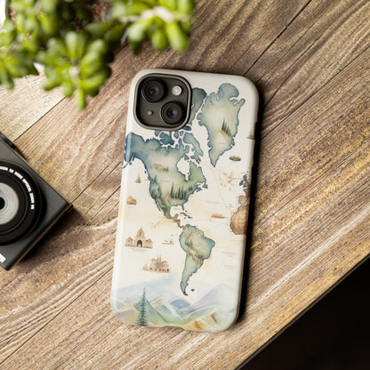 Hard Phone Case — Watercolor Fantasy Map Castle Design