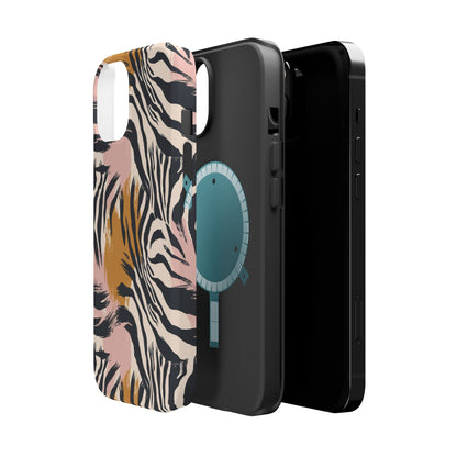 Zebra Brushstroke Magnetic Impact Phone Case,Africa Pattern