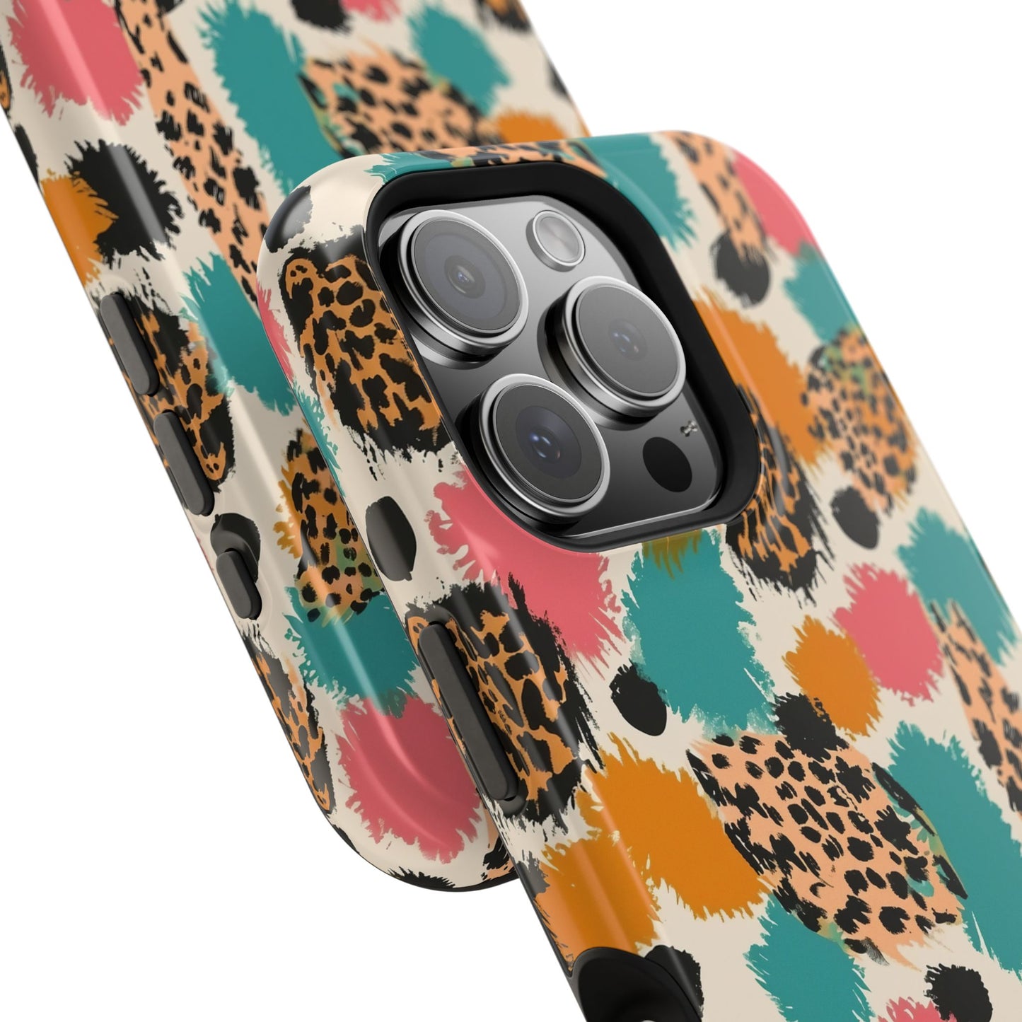 Leopard Splash Magnetic Impact Phone Case — Colorful Abstract Animal Print