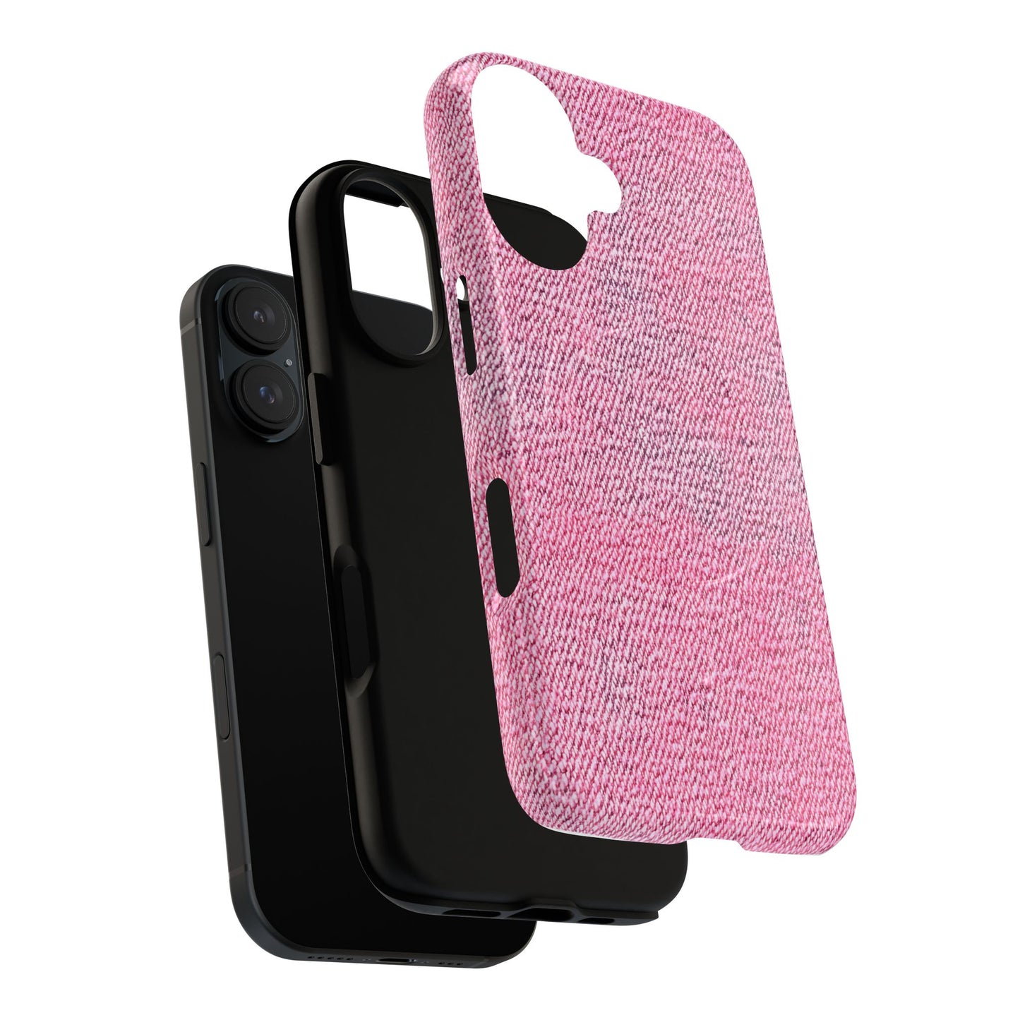 Pink Textured Tough Magnetic Phone Case — Durable Magnetic Snap-On iPhone Cover