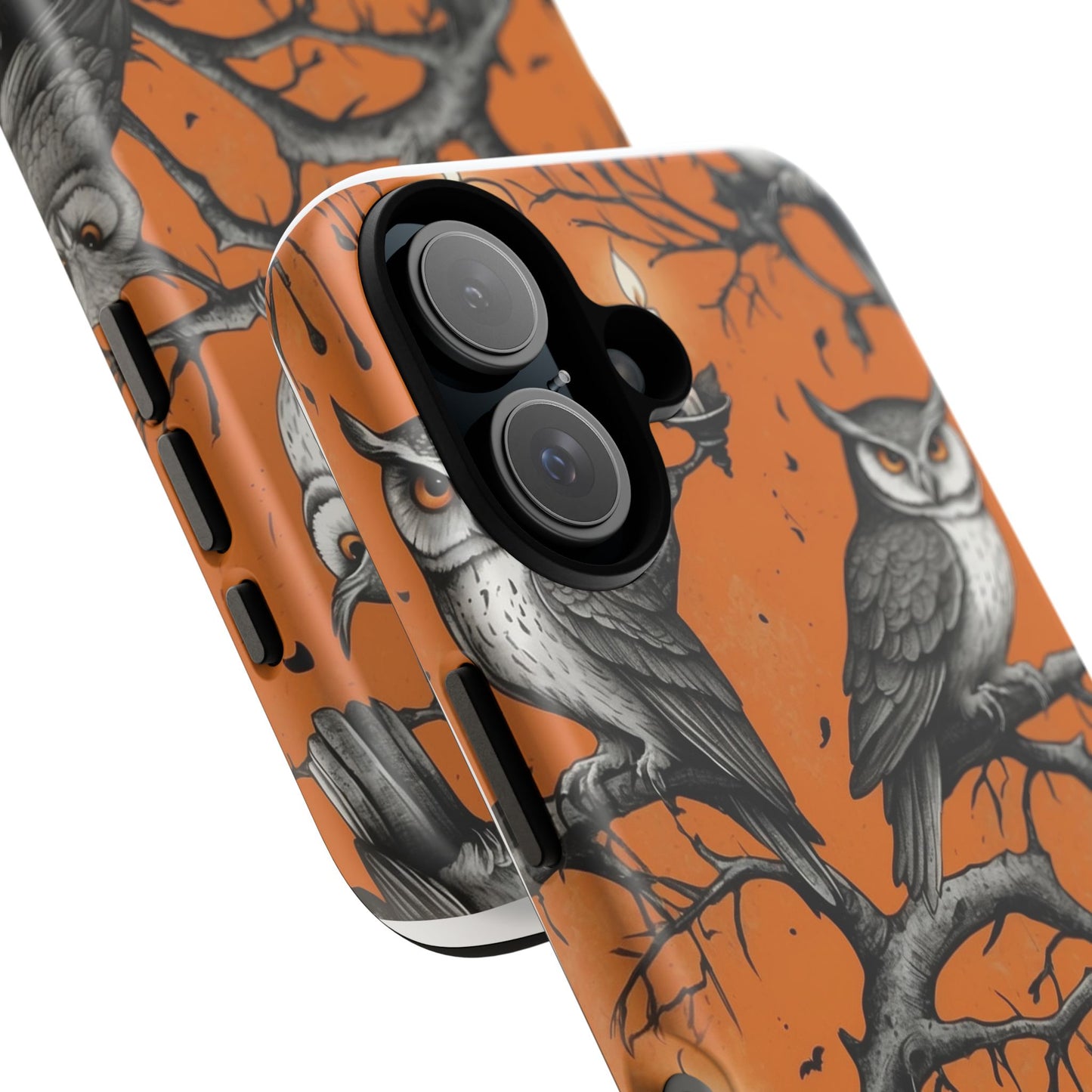 Owl-Themed Tough Phone Case, Halloween Decor, Unique Gift for Nature Lovers, Phone Accessories, Fall Vibes