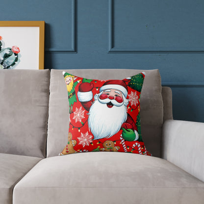 Festive Christmas Pillow, Holiday Decor, Santa Claus Cushion, Home Accent, Seasonal Gift, Merry Christmas Decor