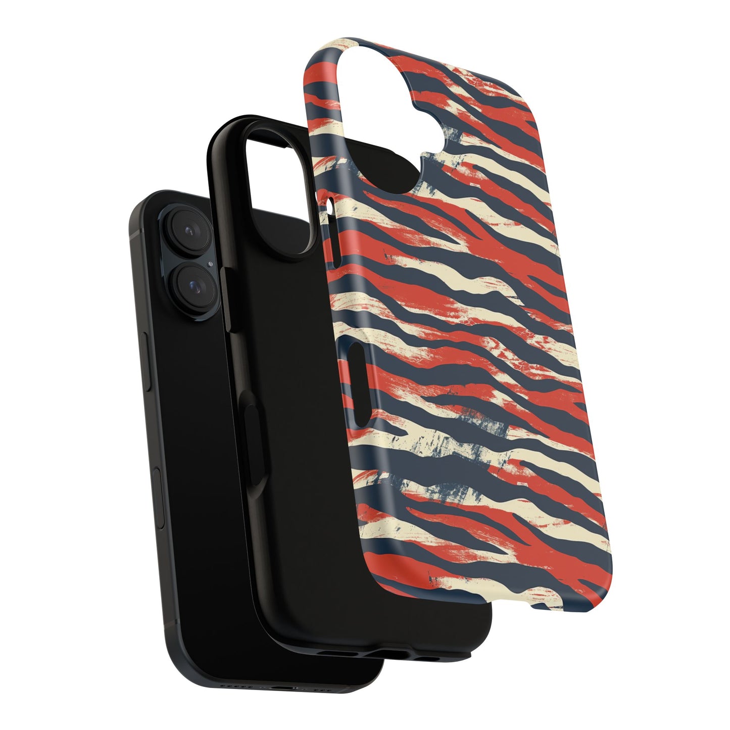 Patriotic Red White Blue Zebra Phone Case,Africa Pattern