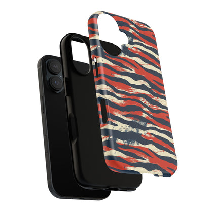 Patriotic Red White Blue Zebra Phone Case,Africa Pattern