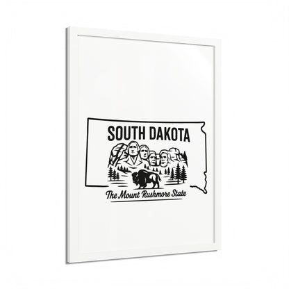 South Dakota State Framed Poster — The Evergreen State Vintage Map Print,Perfect Gift For Her,For Him.