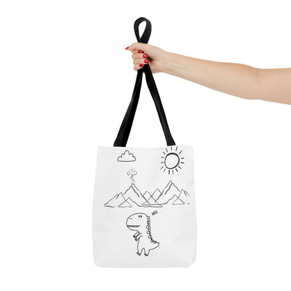 Tote Bag .Dinosaurs,white and black , perfect for gifts for her, perfect gifts for him.