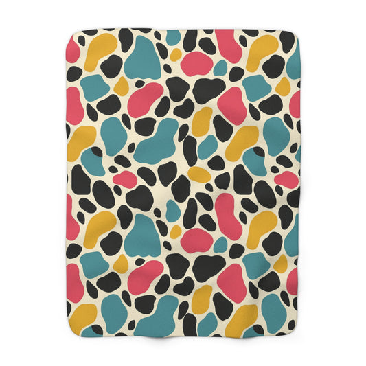 Sherpa Fleece Blanket with Multicolors