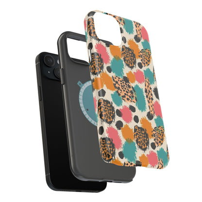 Leopard Splash Magnetic Impact Phone Case — Colorful Abstract Animal Print