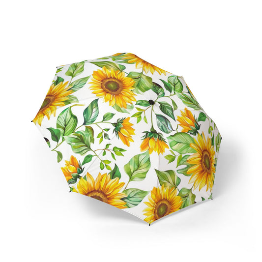 Sunflower Foldable Umbrella — Semi-Automatic Compact Rain Parasol