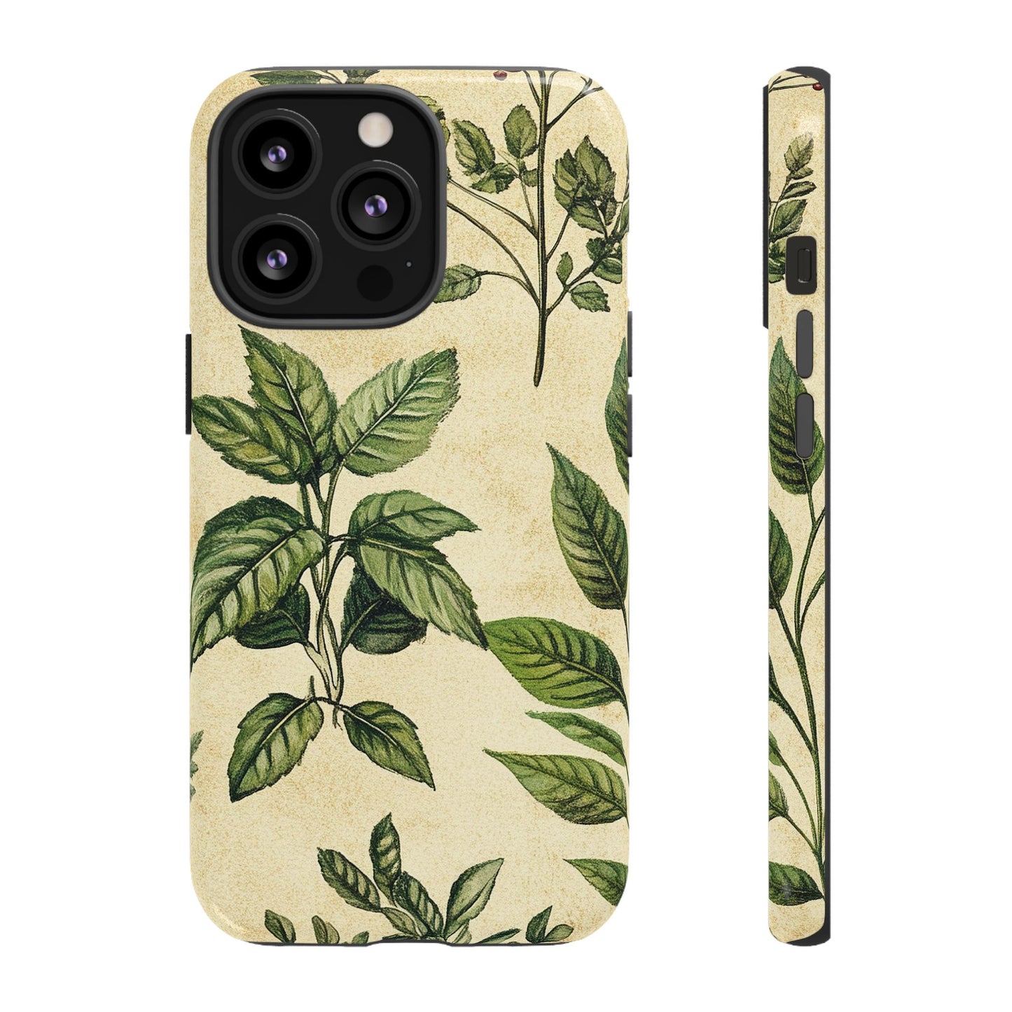 Botanical Leaves Tough Phone Case — Vintage Green Plant Print