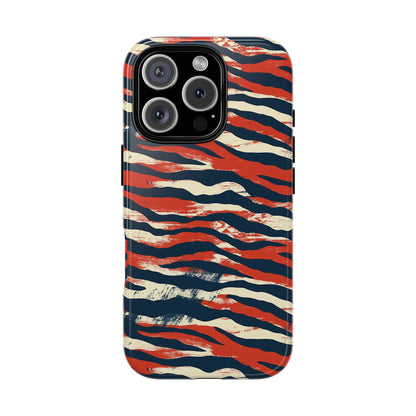 Patriotic Red White Blue Zebra Phone Case,Africa Pattern