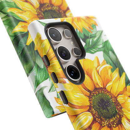 Sunflower Tough Phone Case — Bright Floral Protective Cover