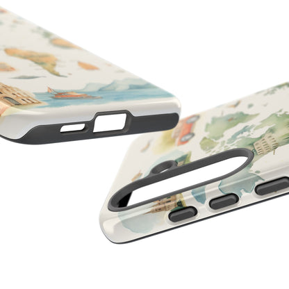 Hard Phone Case — Watercolor Fantasy Map Castle Design