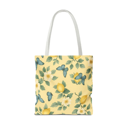 Sunny Lemon Blossom Tote Bag, Summer Vibes, Eco-Friendly Shopping Bag, Floral Market Tote, Perfect Gift for her/him