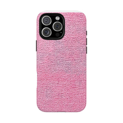 Pink Textured Tough Magnetic Phone Case — Durable Magnetic Snap-On iPhone Cover