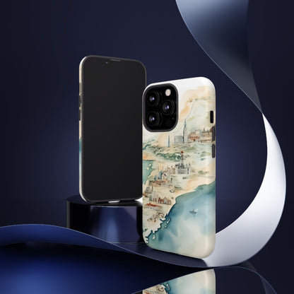 Hard Phone Case — Watercolor Fantasy Map Castle Design