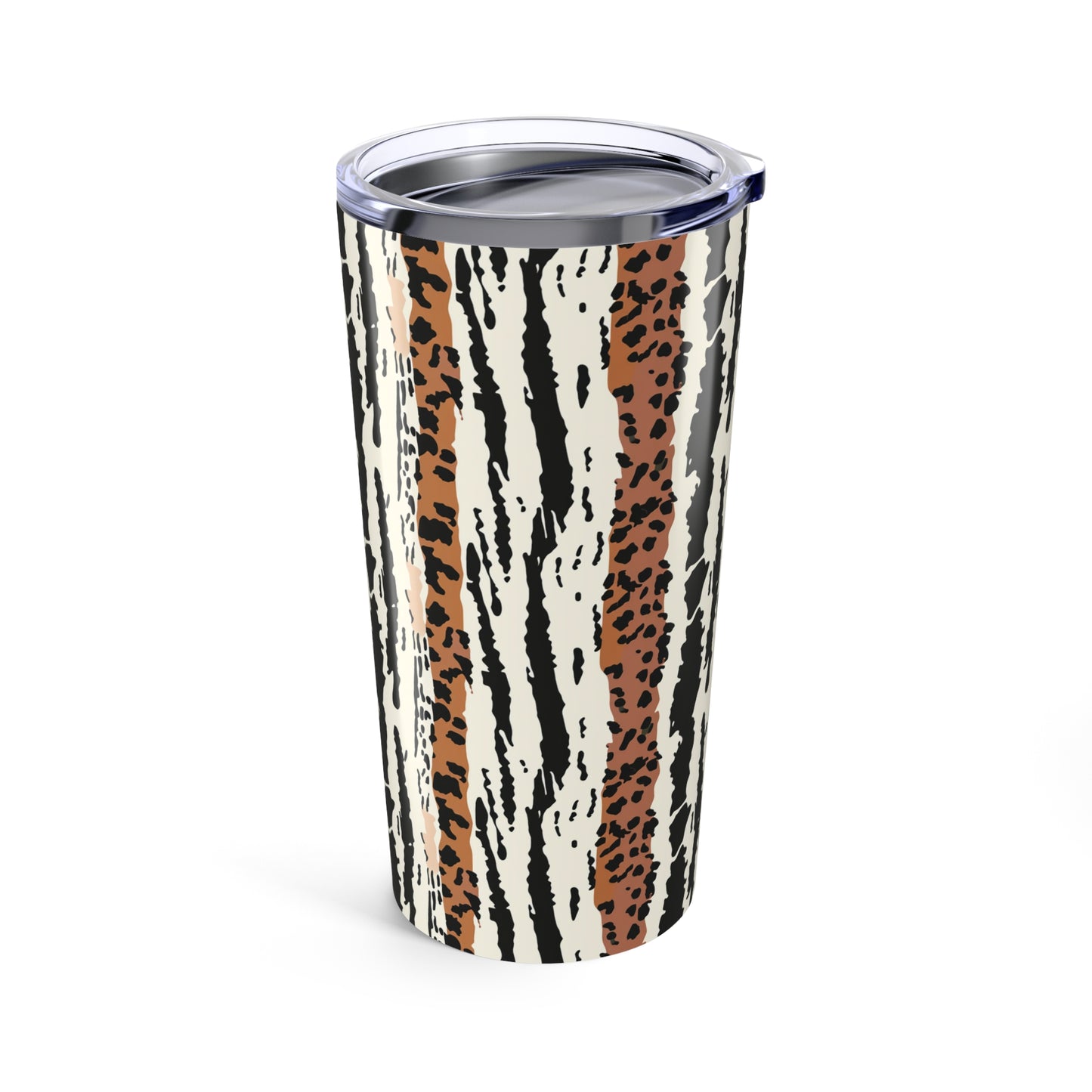 20oz Leopard Stripe Tumbler — Insulated Animal Print Travel Cup