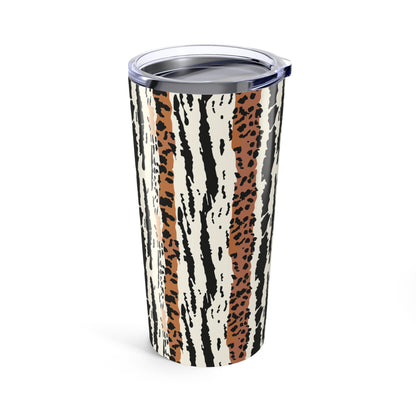 20oz Leopard Stripe Tumbler — Insulated Animal Print Travel Cup