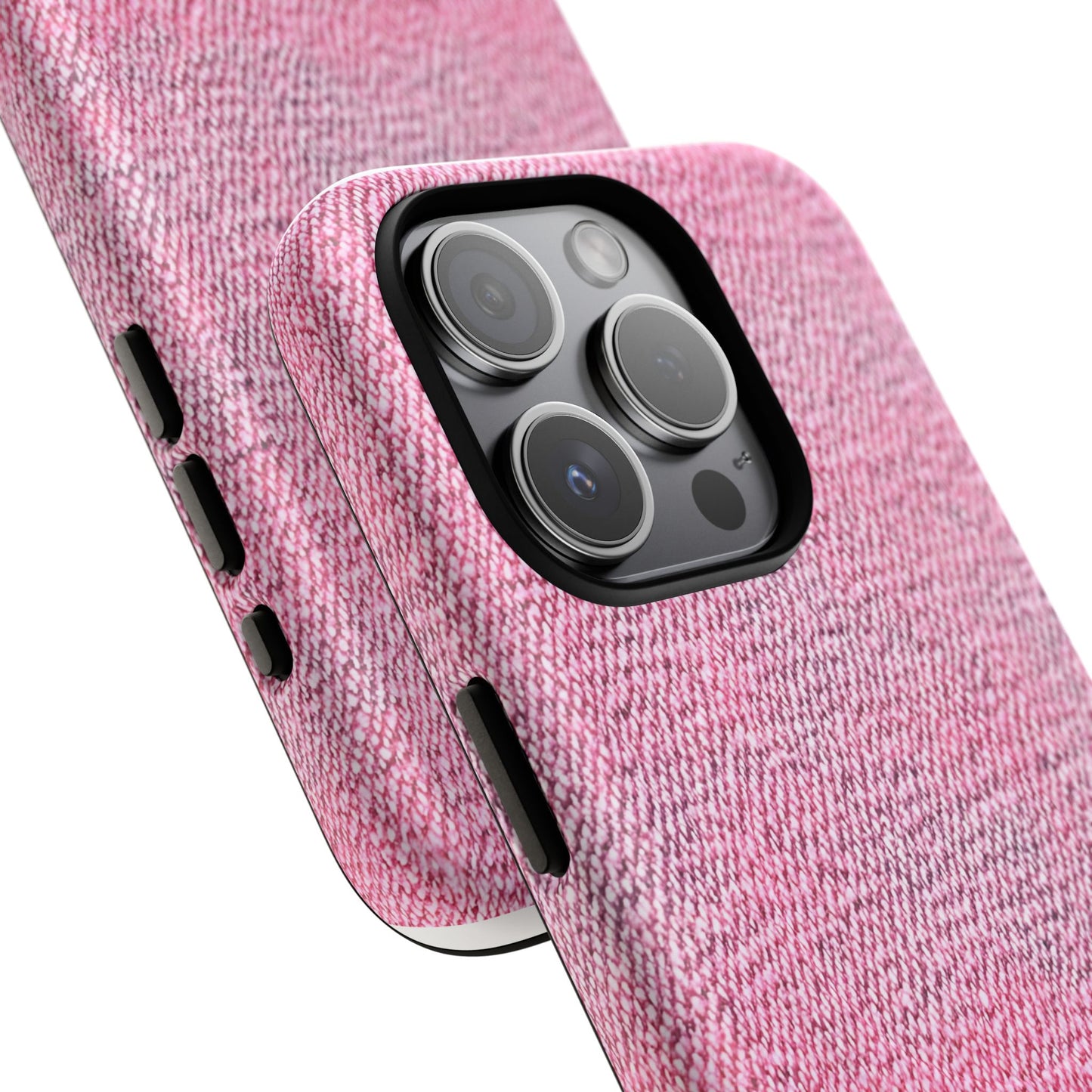Pink Textured Tough Magnetic Phone Case — Durable Magnetic Snap-On iPhone Cover