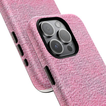 Pink Textured Tough Magnetic Phone Case — Durable Magnetic Snap-On iPhone Cover