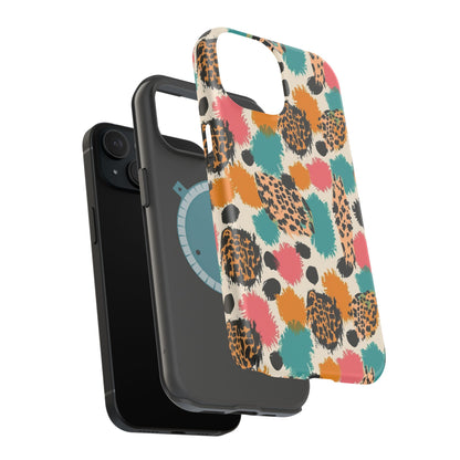 Leopard Splash Magnetic Impact Phone Case — Colorful Abstract Animal Print