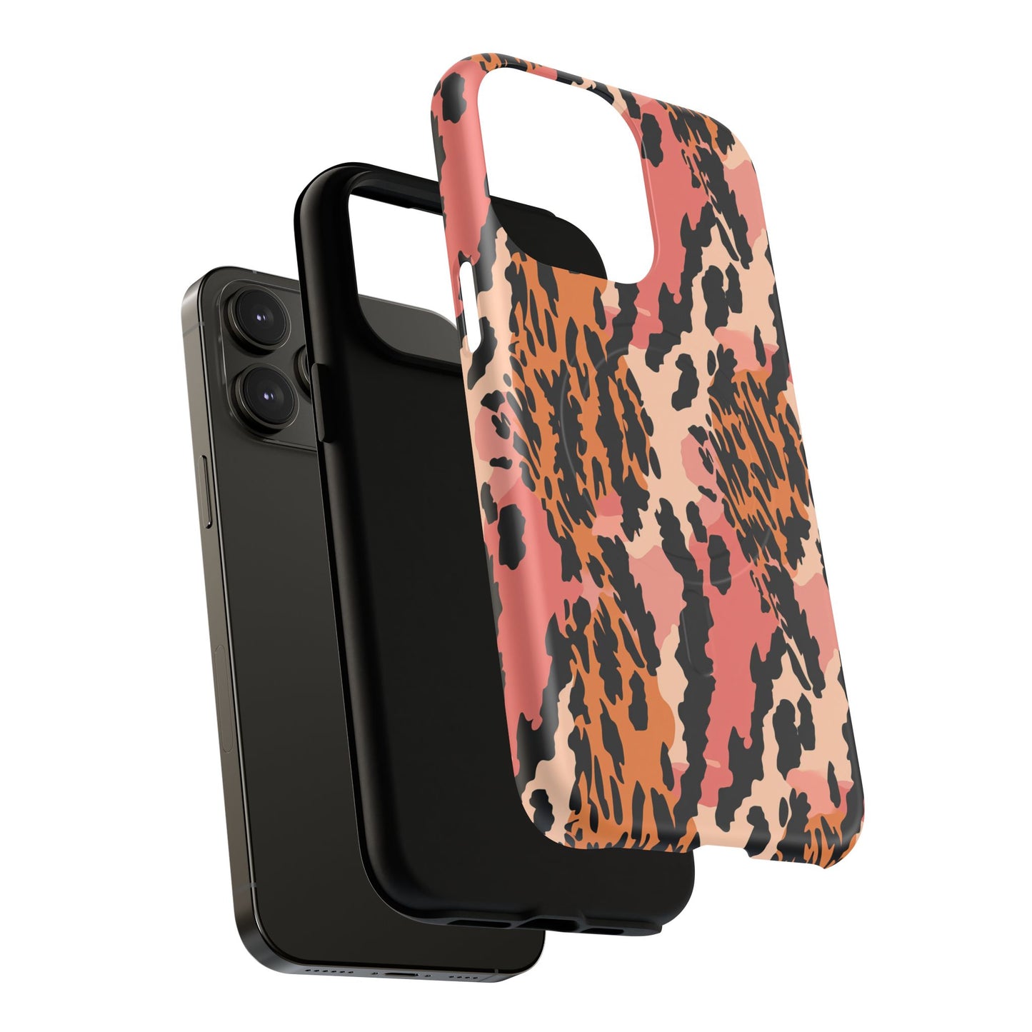 Leopard Print Tough Magnetic Phone Case — Slim Protective iPhone Cover