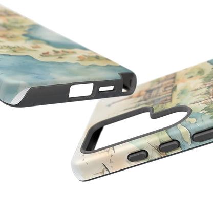 Hard Phone Case — Watercolor Fantasy Map Castle Design