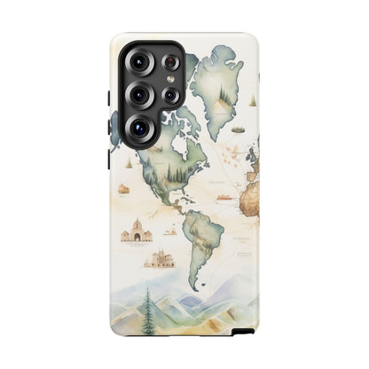 Hard Phone Case — Watercolor Fantasy Map Castle Design