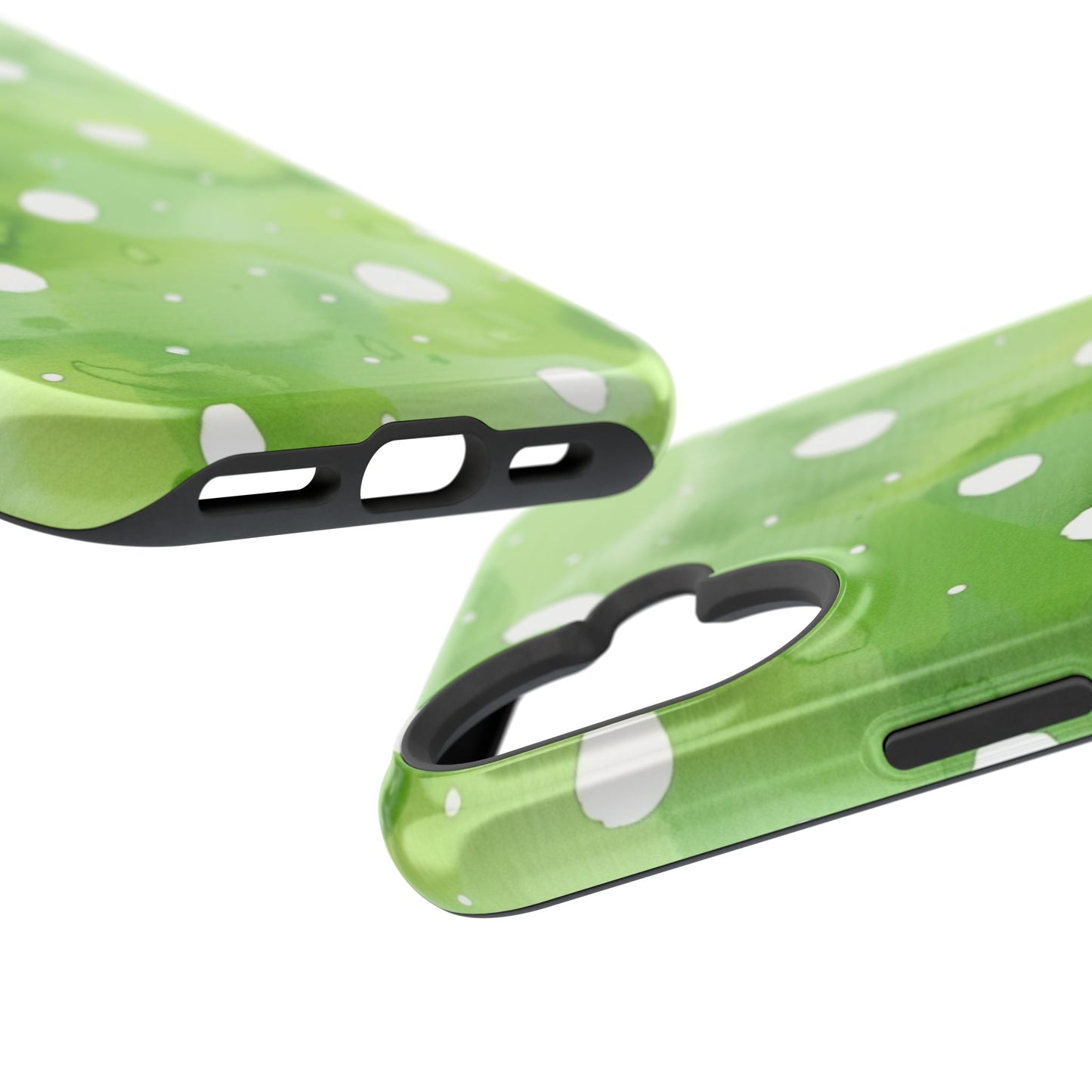 Green Watercolor Polka Dot Magnetic Impact Phone Case