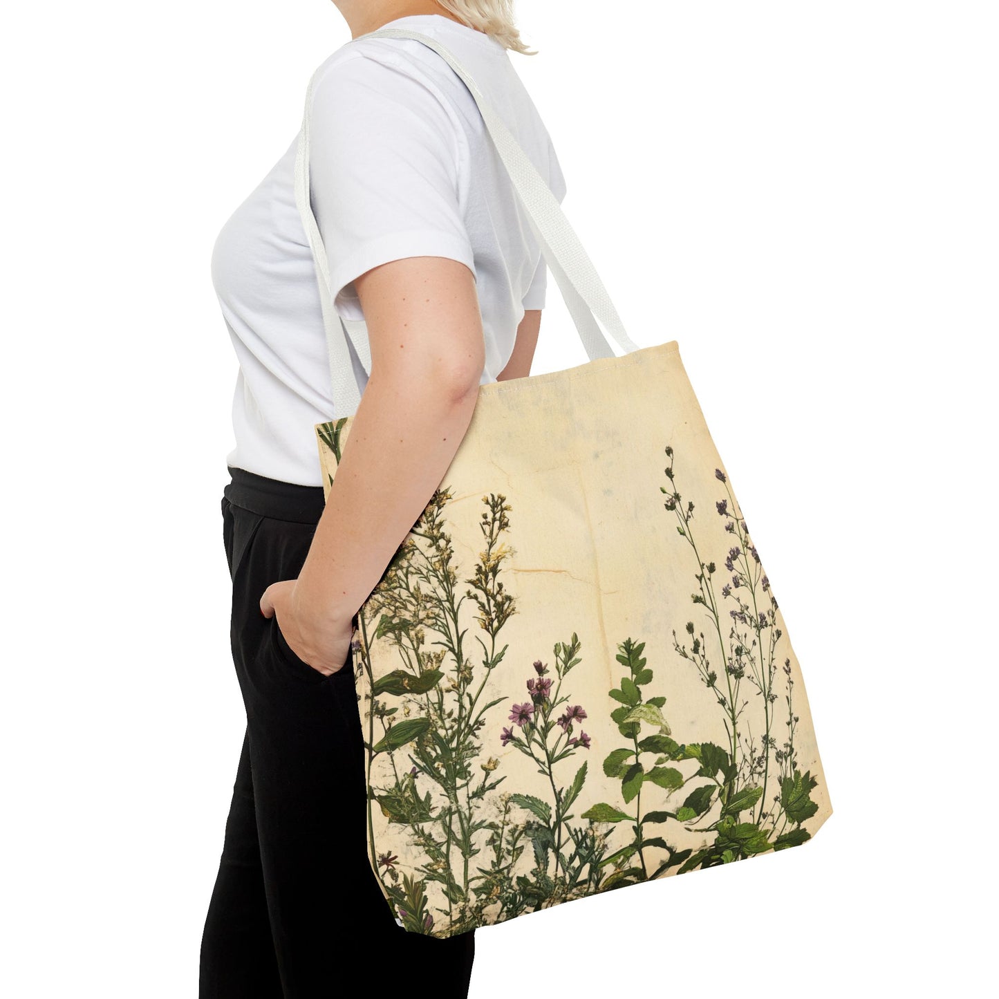 Vintage Floral Tote Bag — Botanical Garden Print AOP