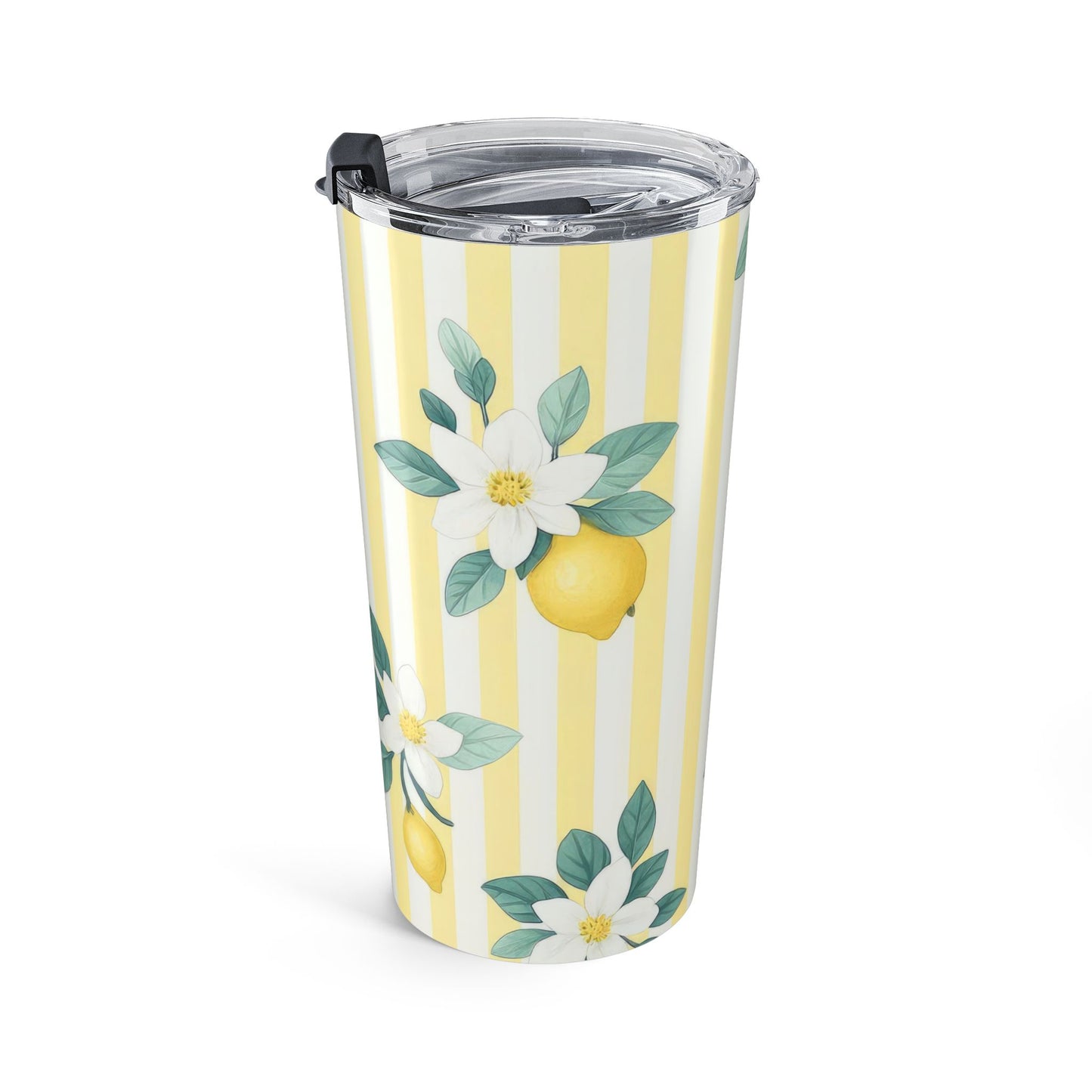 Lemon Floral Tumbler 20oz | Summer Drinkware | Gift for Her | Travel Mug | Lemonade Party | Bright Kitchen Decor | Eco-Friendly