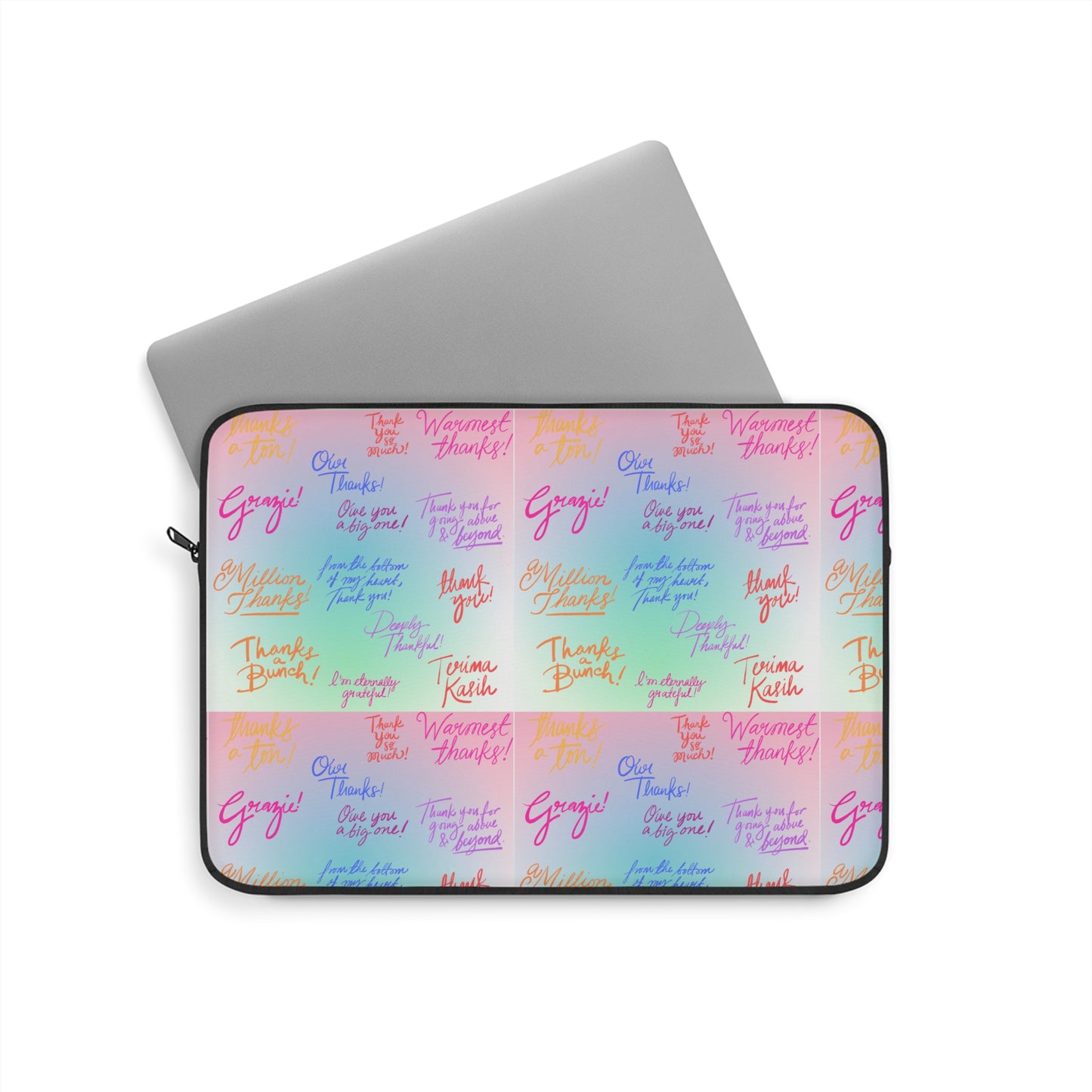 Colorful Laptop Sleeve with Positive Affirmations, Inspirational Tech Bag for Students,