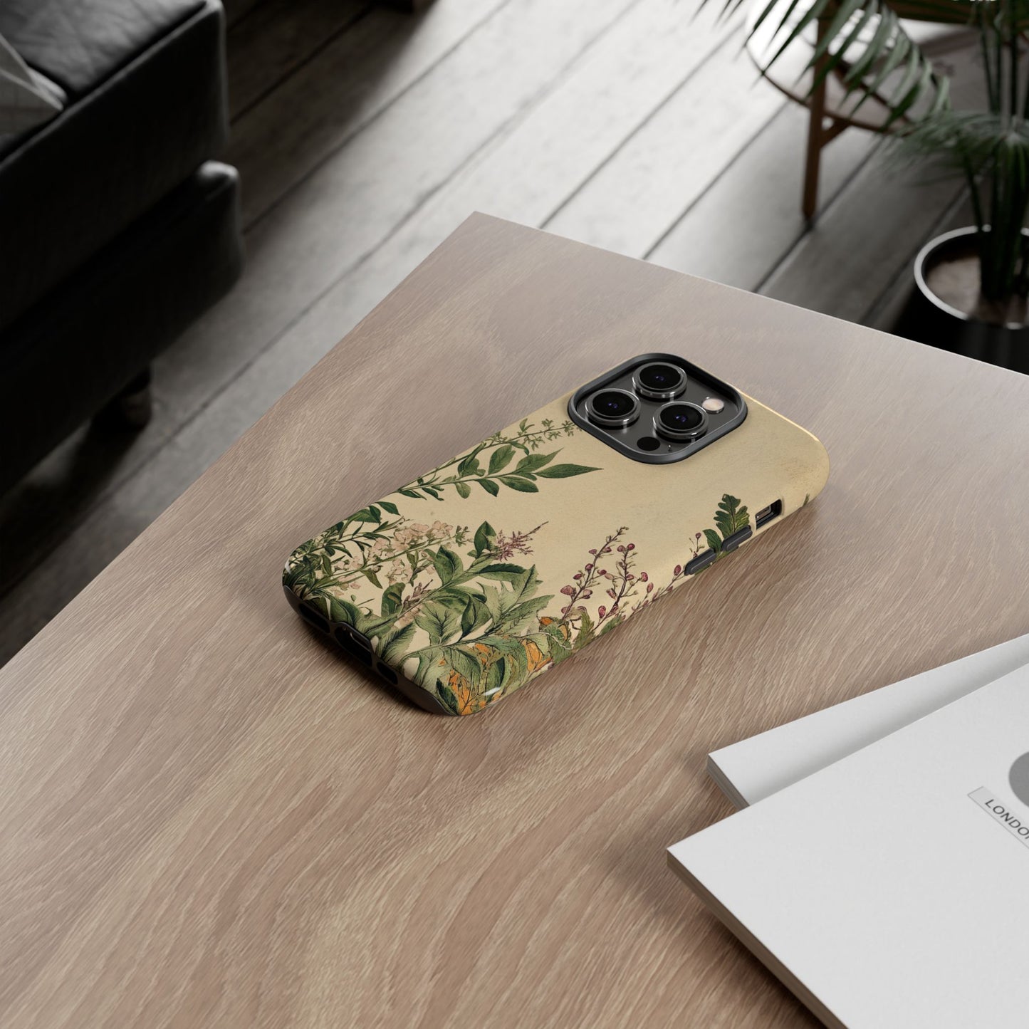 Floral Vintage Tough Case – Botanical Protective Phone Cover,Plants Lovers