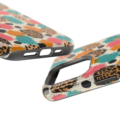 Leopard Splash Magnetic Impact Phone Case — Colorful Abstract Animal Print
