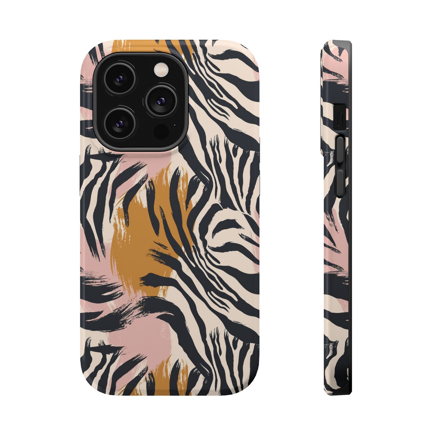 Zebra Brushstroke Magnetic Impact Phone Case,Africa Pattern