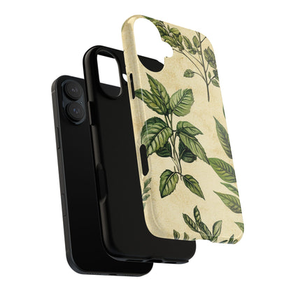 Botanical Leaves Tough Phone Case — Vintage Green Plant Print