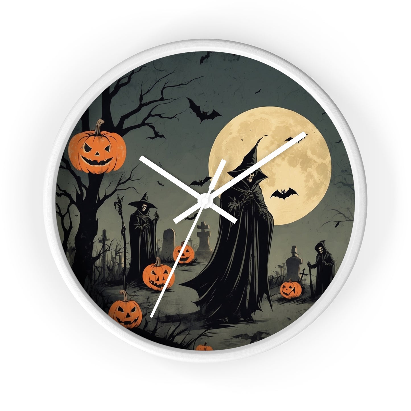 Spooky Halloween Wall Clock, Halloween Decor, Witch Clock, Pumpkin Wall Art, Haunted House Decoration, Fall Home Decor