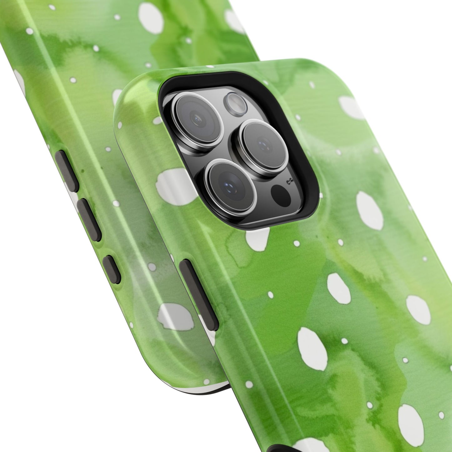 Green Watercolor Polka Dot Magnetic Impact Phone Case