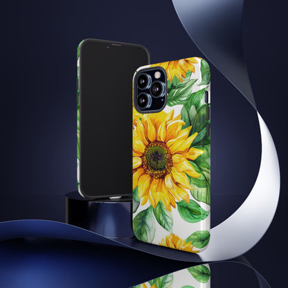 Sunflower Tough Phone Case — Bright Floral Protective Cover