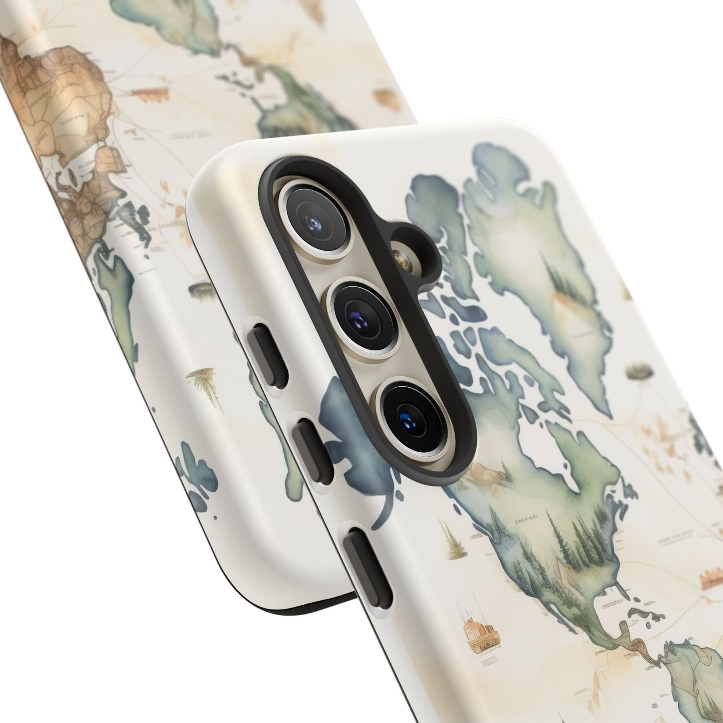 Hard Phone Case — Watercolor Fantasy Map Castle Design